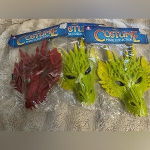 Dragon Mask Costume Set - Red, Green